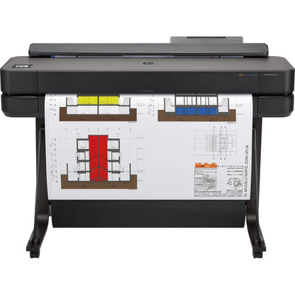 HP DesignJet T650,Color Large Format 24-inch Plotter Printer, Includes 2-Year Warranty Care Pack (5HB08H) ,Black