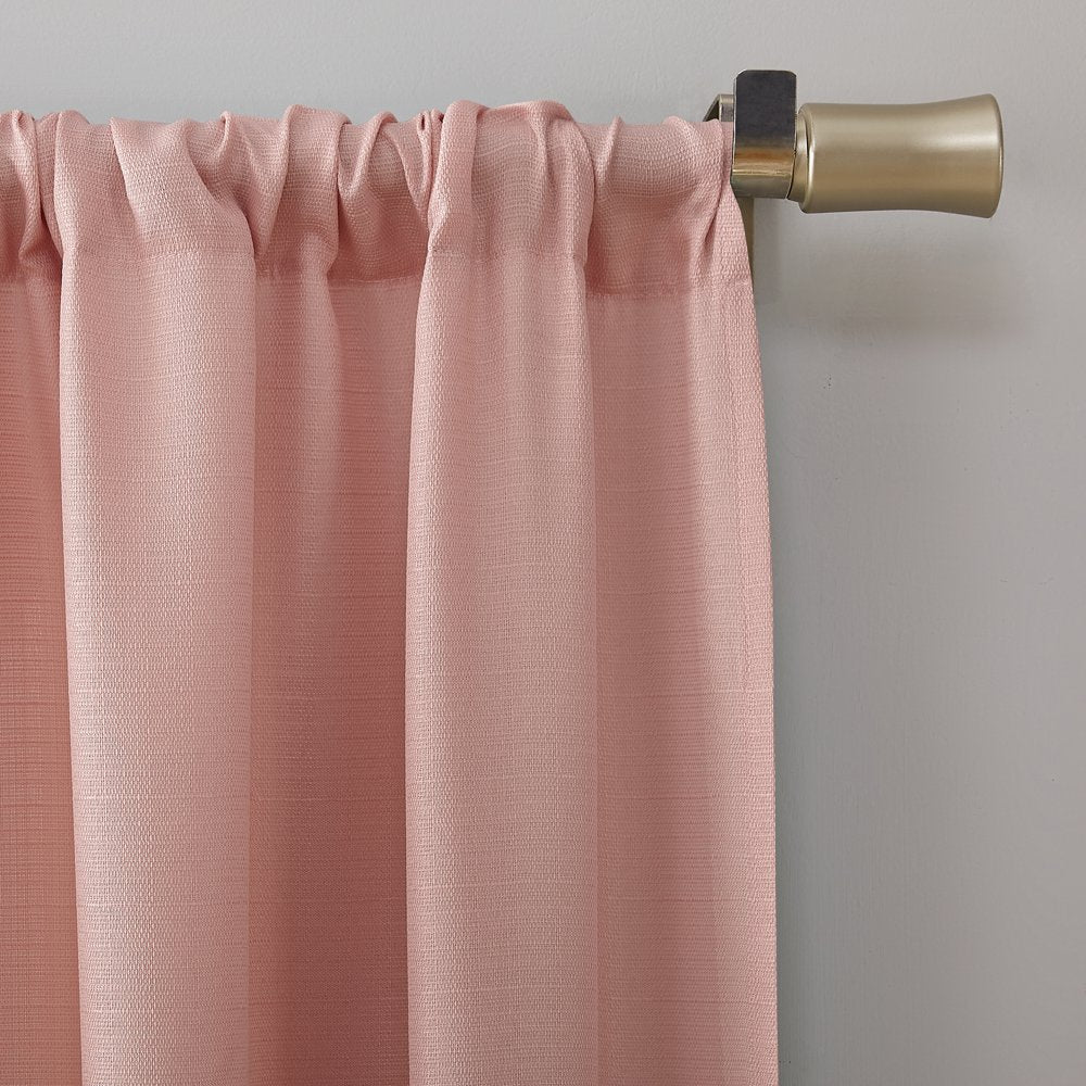 Textured Solid Curtain Single Panel, 38" X 63", Blush