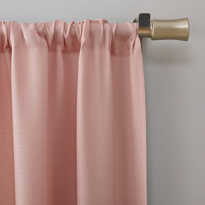 Textured Solid Curtain Single Panel, 38" X 84", Blush