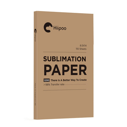 Hiipoo Sublimation Paper 8.5x11 Inch, Work with Sublimation Ink and E Sawgrass Inkjet Printers for Mugs T-Shirts Light Fabric and Other Sublimation Blanks (110 Sheets, 120G) (A-8.5x11)