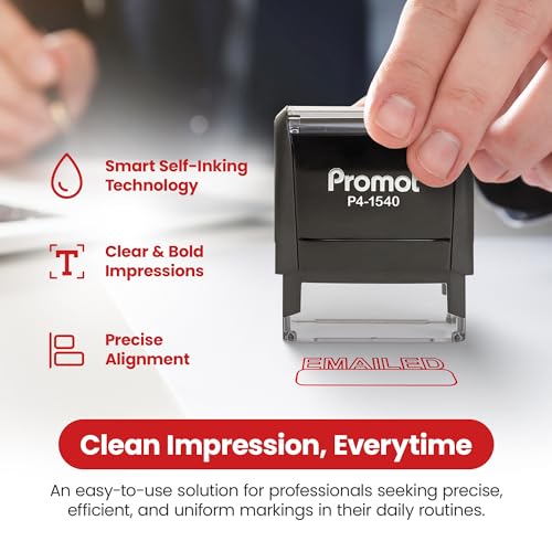 Promot Paid Stamp Self Inking Stamp - Paid Stamp for Office, Accounts Payable Stamp - Rubber Stamps for Retail Use, Red Ink Stamp, Self Inking Stamp for Business Supplies, Paid Stamper