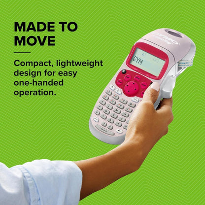 Letratag LT-100H Handheld Label Maker ABC Keyboard Label Printer with Easy-To-Use, 13 Character LCD Screen Great for Home & Office Organisation Pink