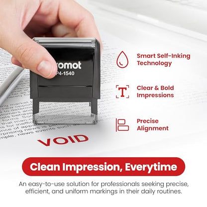 Promot Paid Stamp Self Inking Stamp - Paid Stamp for Office, Accounts Payable Stamp - Rubber Stamps for Retail Use, Red Ink Stamp, Self Inking Stamp for Business Supplies, Paid Stamper