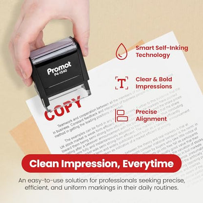 Promot Paid Stamp Self Inking Stamp - Paid Stamp for Office, Accounts Payable Stamp - Rubber Stamps for Retail Use, Red Ink Stamp, Self Inking Stamp for Business Supplies, Paid Stamper