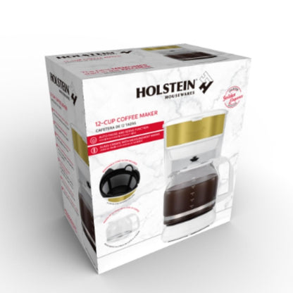 Holstein Housewares - 5 Cup Drip Coffee Maker - Convenient and User Friendly with Permanent Filter, Borosilicate Glass Carafe, Water Level Indicator, Auto Pause /Serve and Keep Warm Functions, Teal