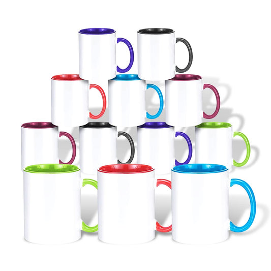 ABBSH Sublimation Mugs 11oz Blank Sublimation Coffee Cups Sublimation Mug Sublimation Mugs Bulk Sublimation balnk product6 Assorted Colors 12Pack (11OZ 6 Assorted Colors 12Pack)