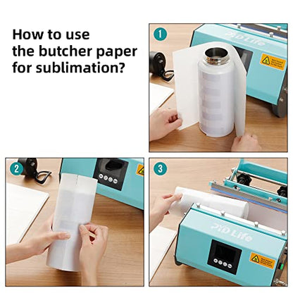 PYD Life 210 Sheets Butcher Paper for Sublimation Heat Press Sheets 8.3 x 9.4 Inch Fit 20 OZ Skinny Tumblers Print with Tumbler Heat Press No Cutting No Waste No Hassle Protect Heat Press