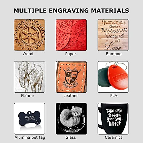 Comgrow Laser Engraving Machine for Dog Tag Metal Wood Silicone,Portable Desktop Laser Engraver Machine for Windows,Android,iOS and Offline Laser Cutter (Working Area 3.8 * 3.4 inches)