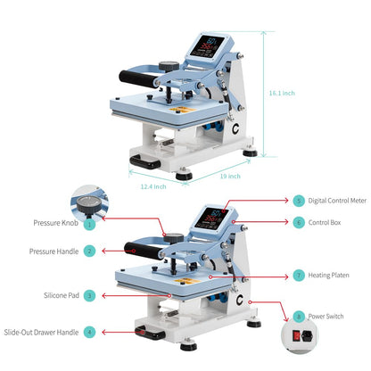 PYD Life Pen Heat Press Attachment for Making Pens Sublimation,Pen Heater Replacement Heating Element for Blue Combo Heat Press Machine