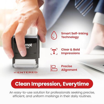 Promot Paid Stamp Self Inking Stamp - Paid Stamp for Office, Accounts Payable Stamp - Rubber Stamps for Retail Use, Red Ink Stamp, Self Inking Stamp for Business Supplies, Paid Stamper