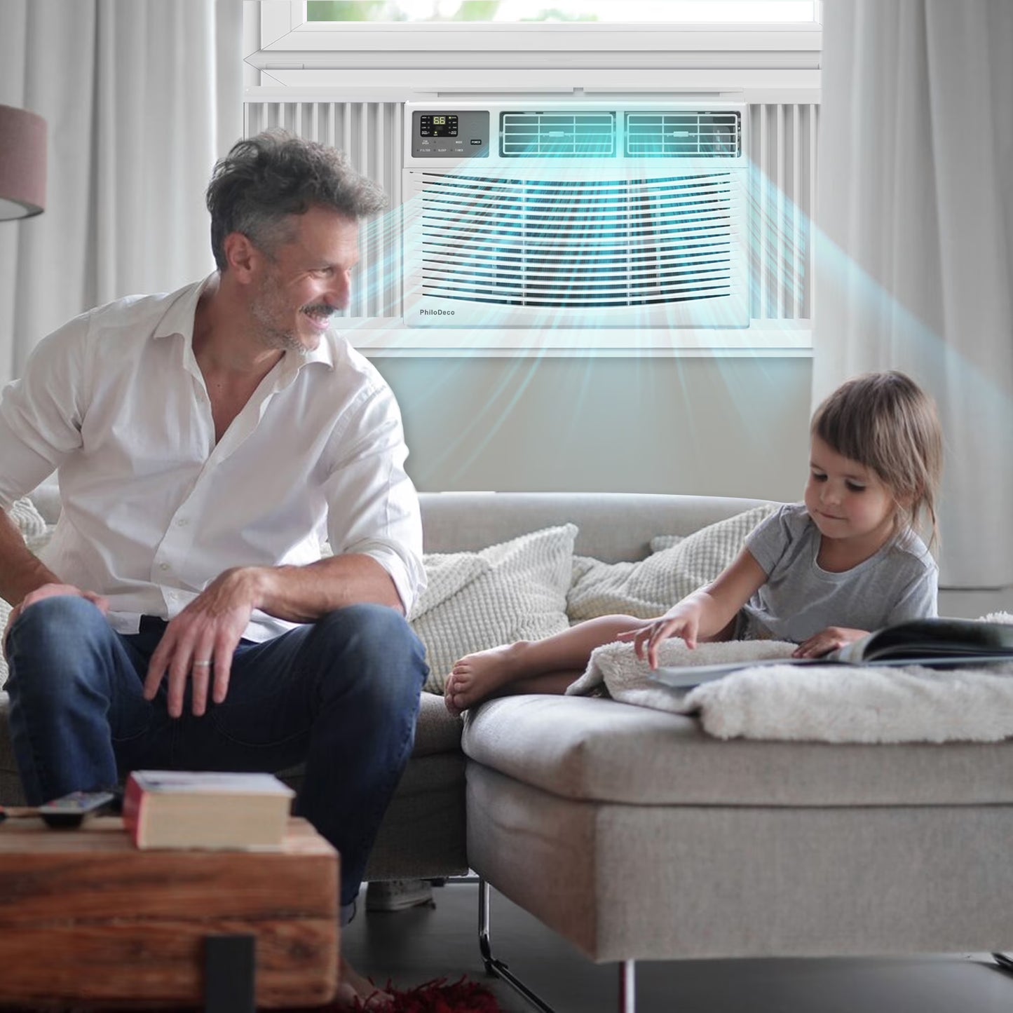14000 BTU Window Air Conditioner 700 Sq Ft. Ac Units Intelligent , LED Diswplay Screen, with Remote Control, Can Be Used as a Dehumidifier/Fan, Operates Quietly, Energy-Saving. 24 Timer