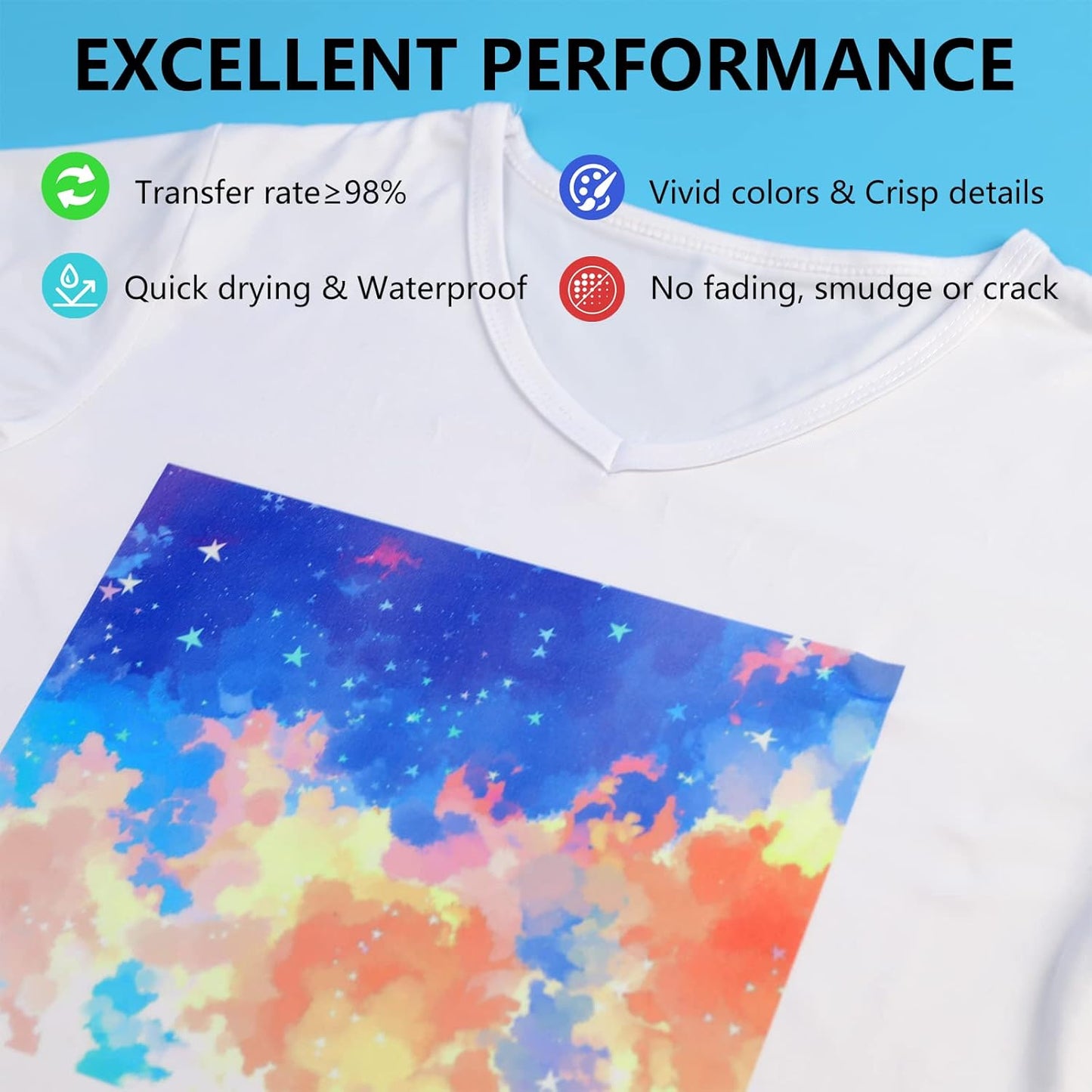 Sublimation Paper 8.5 X 11 Inches - 150 Sheets 105G Excellent Ink Release Sublimation Transfer Paper for Tumblers, Mugs, T-Shirts