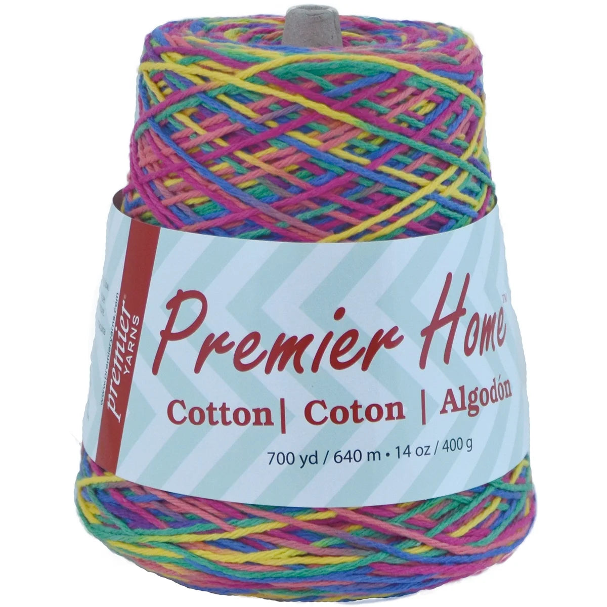 Premier Home Cotton Multi Cone Yarn, Ideal Knitting and Crochet Supplies, Made of Recycled Cotton and Polyester, Rainbow