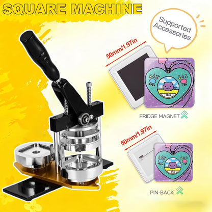 Magnet Maker Machine, 2X2 in DIY Photo Magnet Making Machine with Heavy-Duty Paper Cutter +200 Sets Supplies + 100Pcs Photo Paper