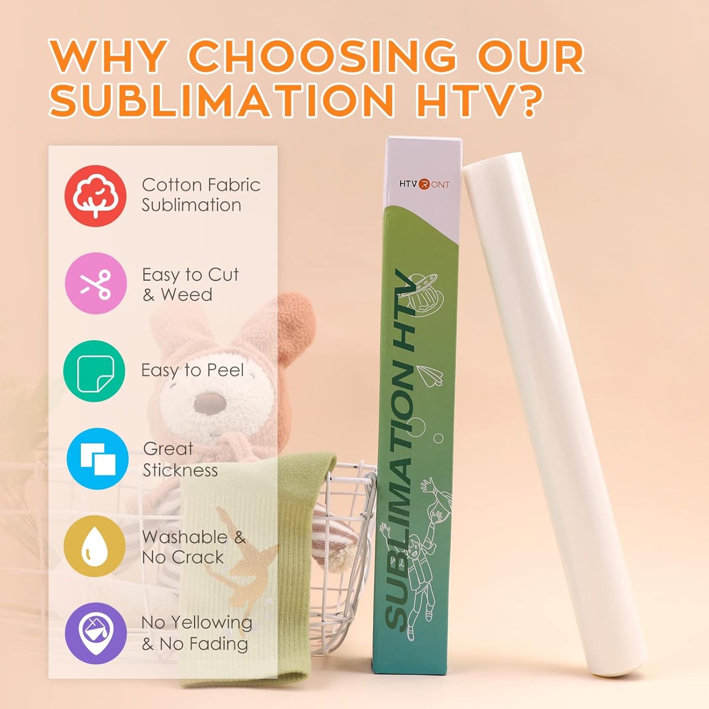 Sublimation Vinyl for Light-Colored Shirts - 12" X 10FT Matte Clear HTV Vinyl for Sublimaion - Wash Durable Clear Dye Sub HTV for Cotton Fabri