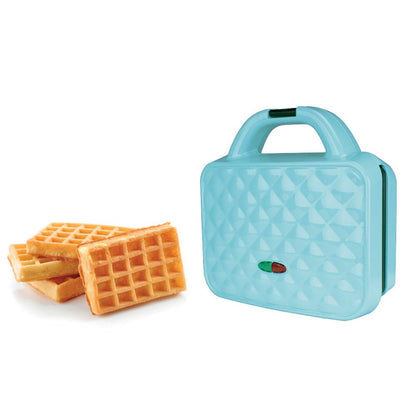 Couture Purse Non-Stick Dual Waffle Maker in Blue with Indicator Lights