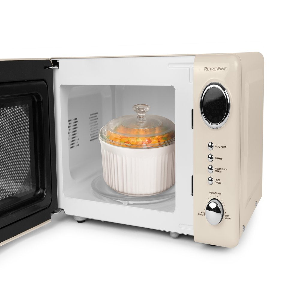 Retro 0.7 Cu. Ft. 700-Watt Countertop Microwave Oven, Ivory