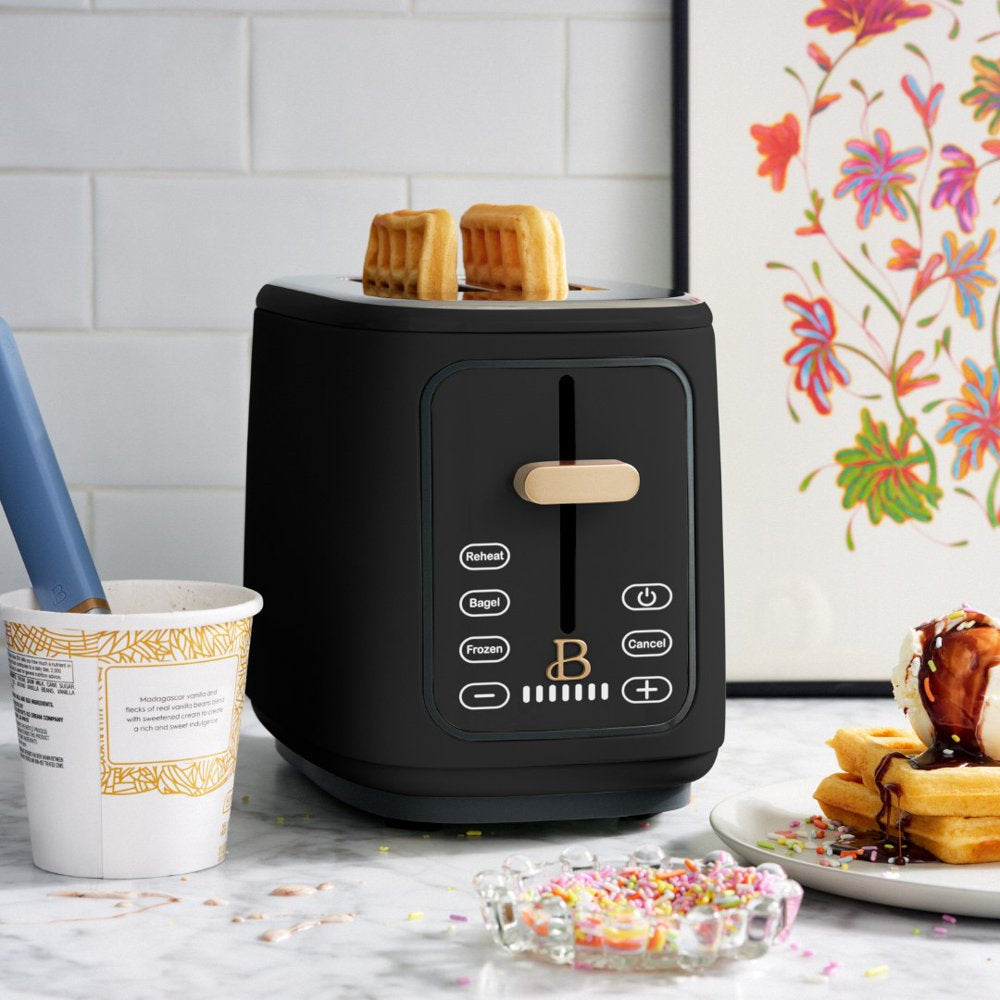 2-Slice Toaster with Touch-Activated Display, Black Sesame by Drew Barrymore