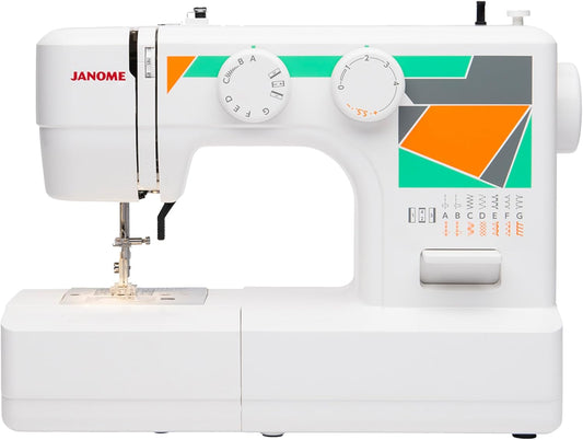 Janome MOD-15 Easy-To-Use Sewing Machine with 15 Stitches, Adjustable Stitch Length and 5-Piece Feed Dogs