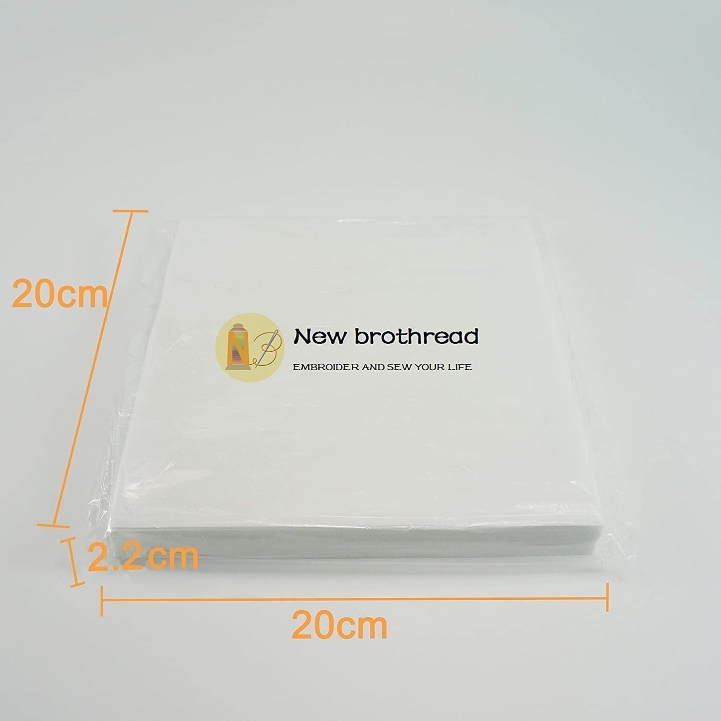 Tear Away Machine Embroidery Stabilizer Backing 8"X8" - 100 Precut Sheets - Medium Weight 1.8 Oz- Fits 4X4 and 6X6 Hoops