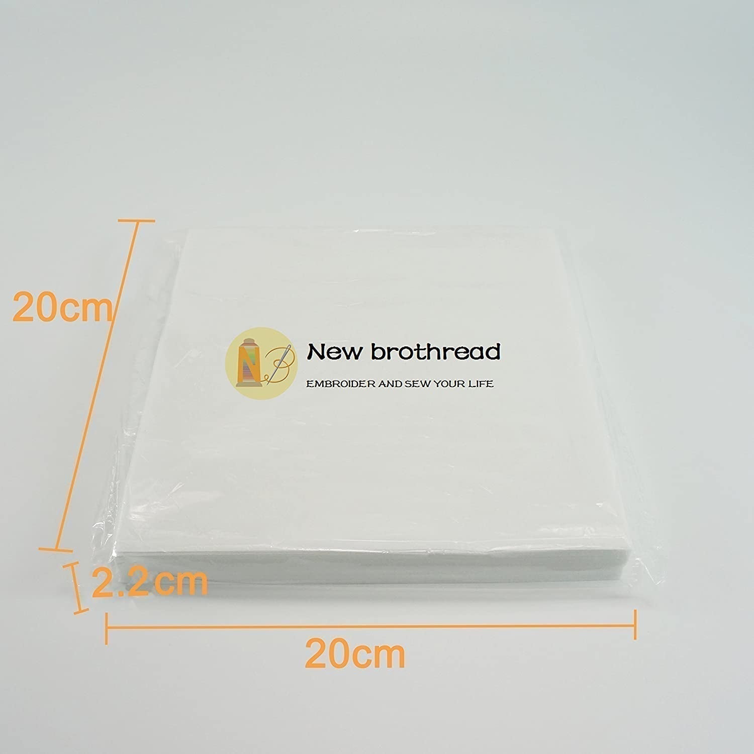 Tear Away Machine Embroidery Stabilizer Backing 8"X8" - 100 Precut Sheets - Medium Weight 1.8 Oz- Fits 4X4 and 6X6 Hoops