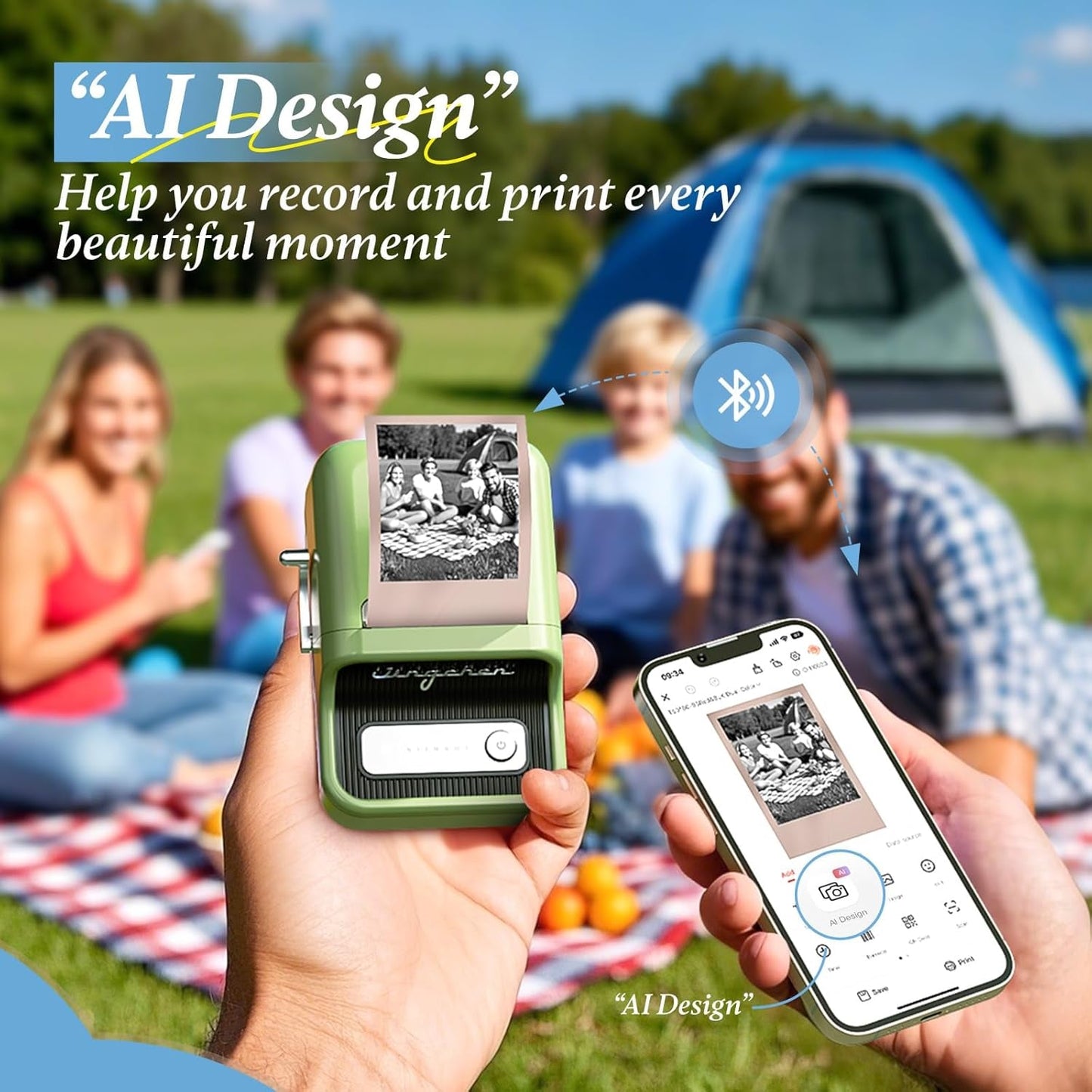 NIIMBOT Photo Papers Only Compatible with Pro Series Label Makers, Thermal Picture Labels Good Idea to Print Photos, Beauty Memories, Note,List (2.13''X3.3''-54X84Mm)