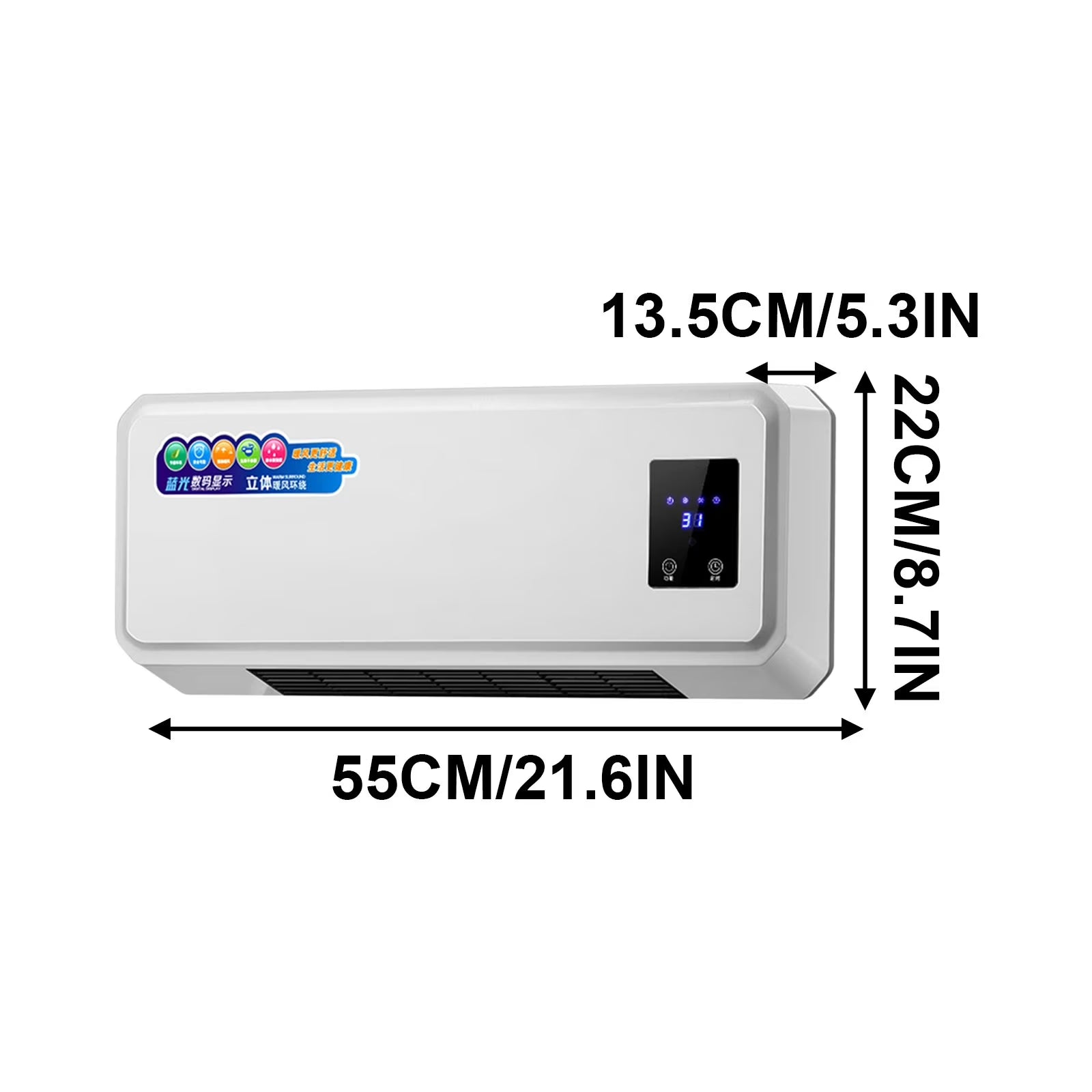 12,000 BTU Wall Air Conditioner with Heat, 115V, Quiet Wall AC for Small and Medium Sized Rooms up to 550 Sq.Ft. with Remote Control, White