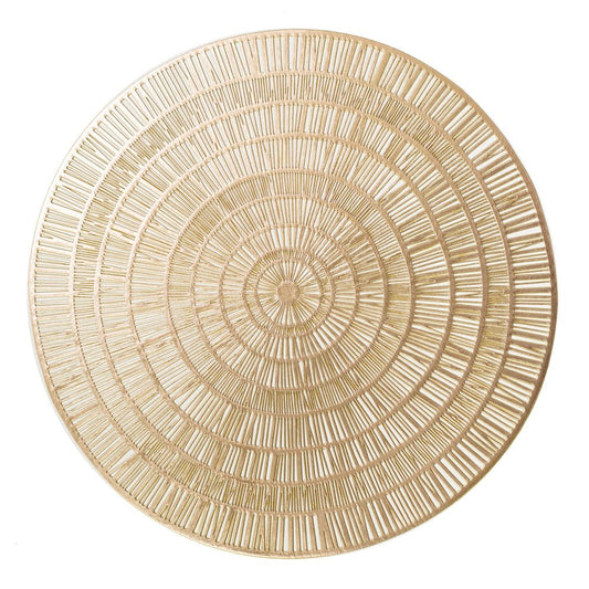 Zayne Pressed Vinyl round Table Placemat Gold 15.8" RD (1 Piece)