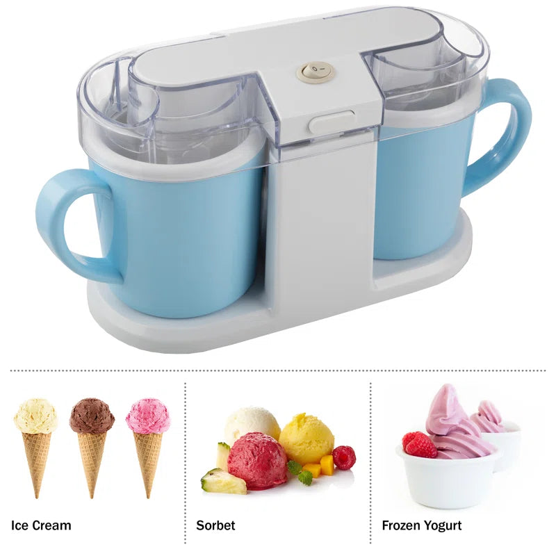 Ice Cream Maker - 2QT Ice Cream Machine Makes Sorbet, Gelato, Ice Cream, and Frozen Yogurt - Kitchen Appliances and Gadgets