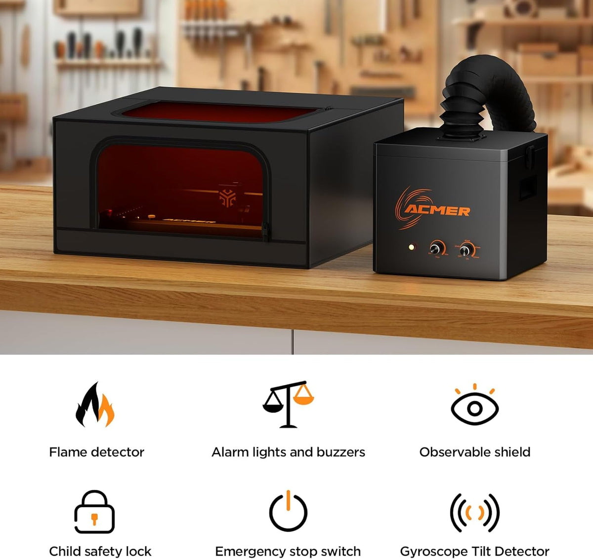 ACMER 33W Laser Engraver Machine, 33000Mw Laser Cutter & Engraving Machine, 420×400Mm Work Area for Stainless Steel, Metal, Wood, Acrylic, Leather, DIY Projects