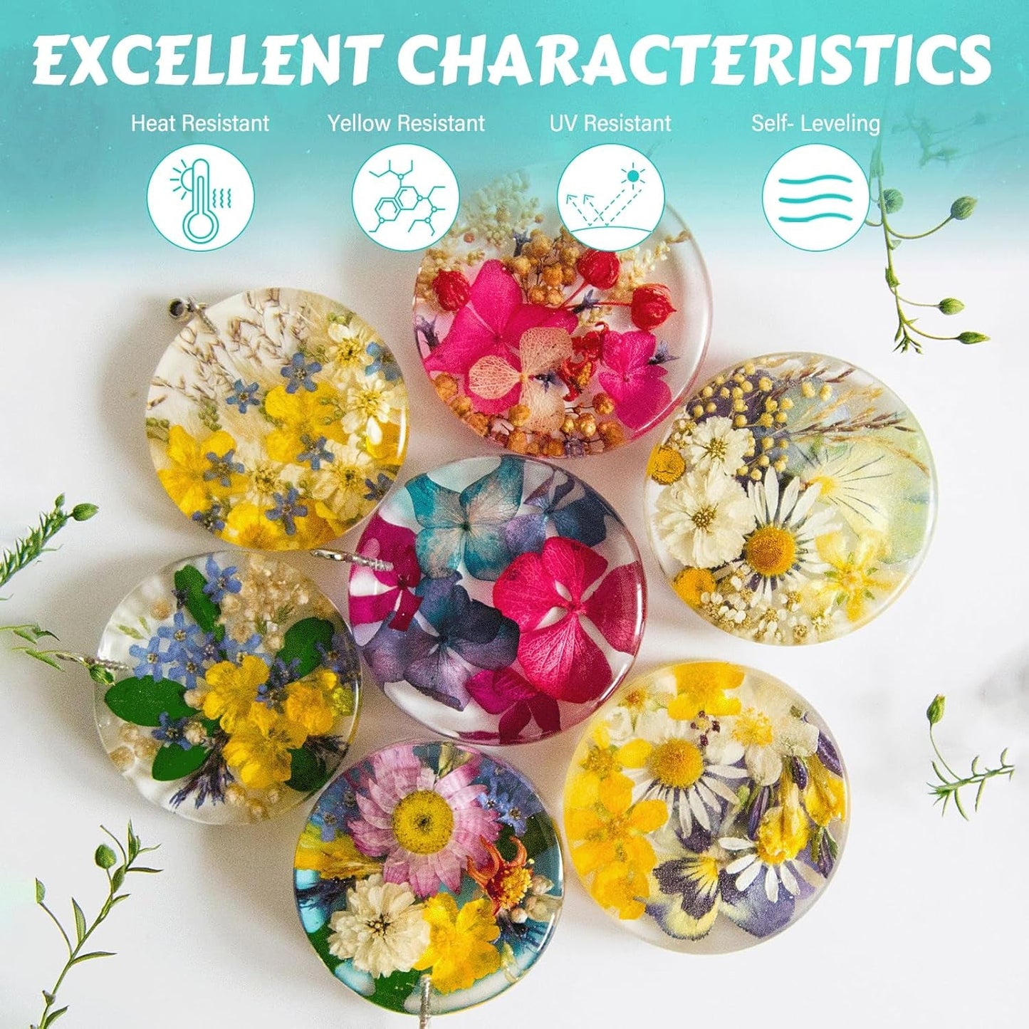 8OZ Epoxy Resin Jewelry Making Kit - No Yellowing, No Bubbles, Easy Mix 1:1, Crystal Clear Resin Kit with Silicone Mold & Resin Supplies for DIY Craft Jewelry