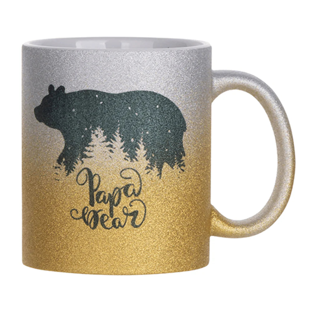 HPN Sublicraft 11 Oz. Glitter Gradient Sublimation Ceramic Mug - 36 per Case