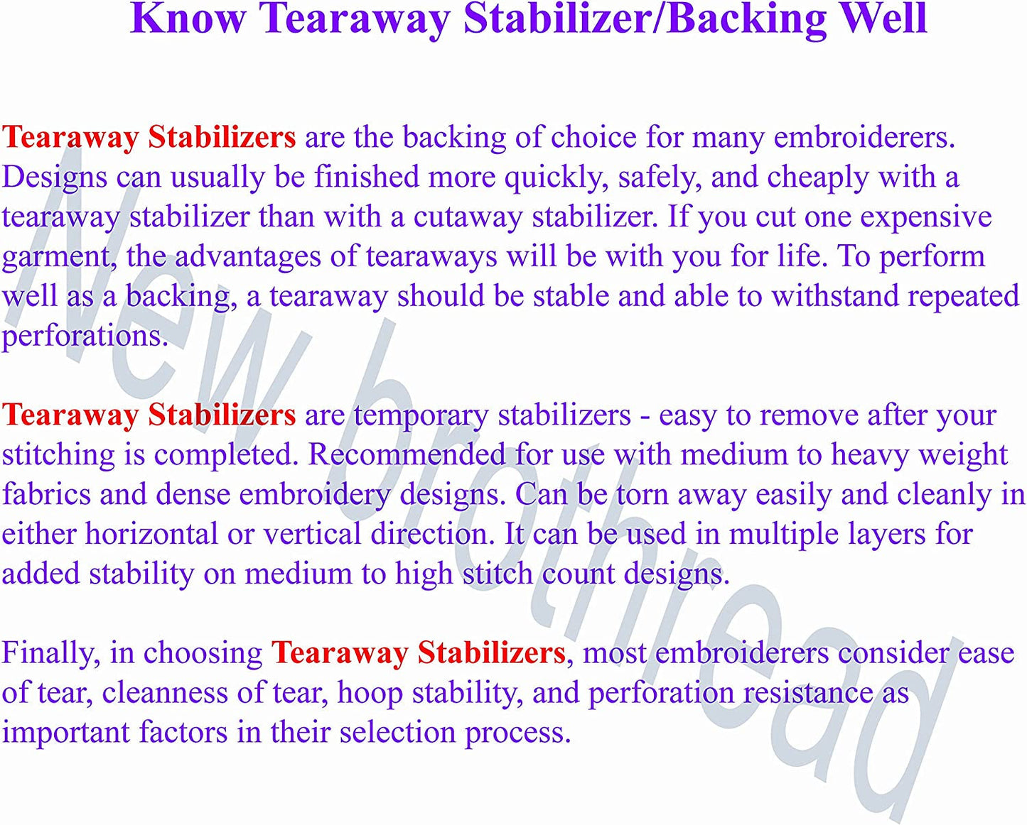 Tear Away Machine Embroidery Stabilizer Backing 8"X8" - 100 Precut Sheets - Medium Weight 1.8 Oz- Fits 4X4 and 6X6 Hoops