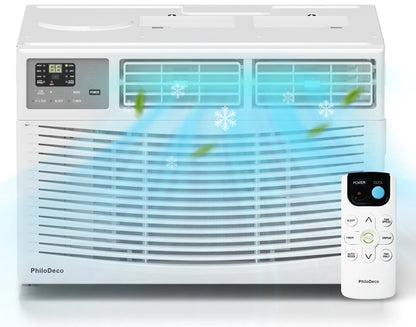 12000 BTU Window Air Conditioner 550 Sq Ft. Intelligent Ac Units, LED Display Screen, Operates Quietly, Energy-Saving. Timer • Sleep and Eco.With Remote Control, Dehumidifier