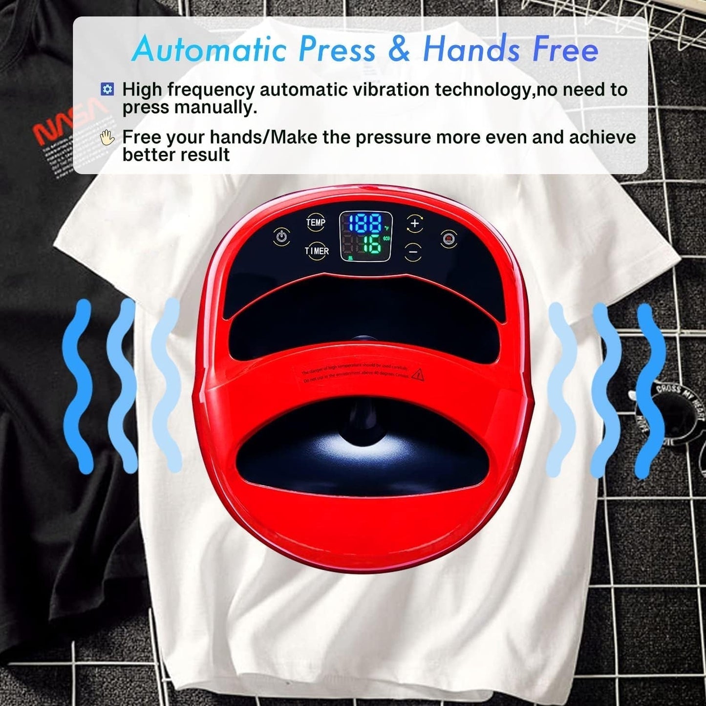 Heat Press Machine for T Shirts,T Shirt Press Machine 12"X10"Heat Press for Sublimation, Heat Press Machine Easy Press Iron Heat Transfer for HTV Vinyl Projects,Hats,Bags,Portable Heat Press