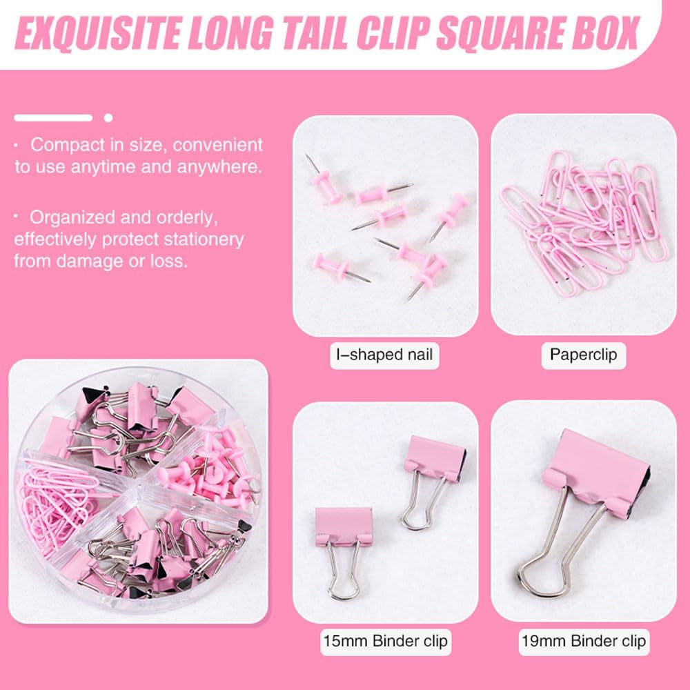 Pink Desk Organizers and Accessories with Desk Organizer 360° Rotating Pen Holder and Office Supplies, 19Pcs Cute Stationery Supplies Set