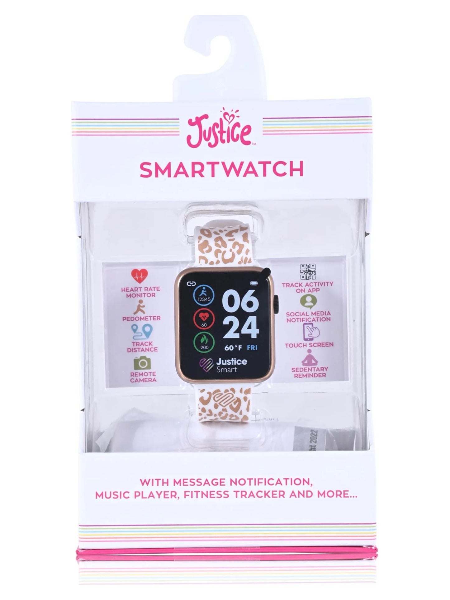 Female Tween Smart Watch with Leopard Silicone Strap (JSE4210WM)