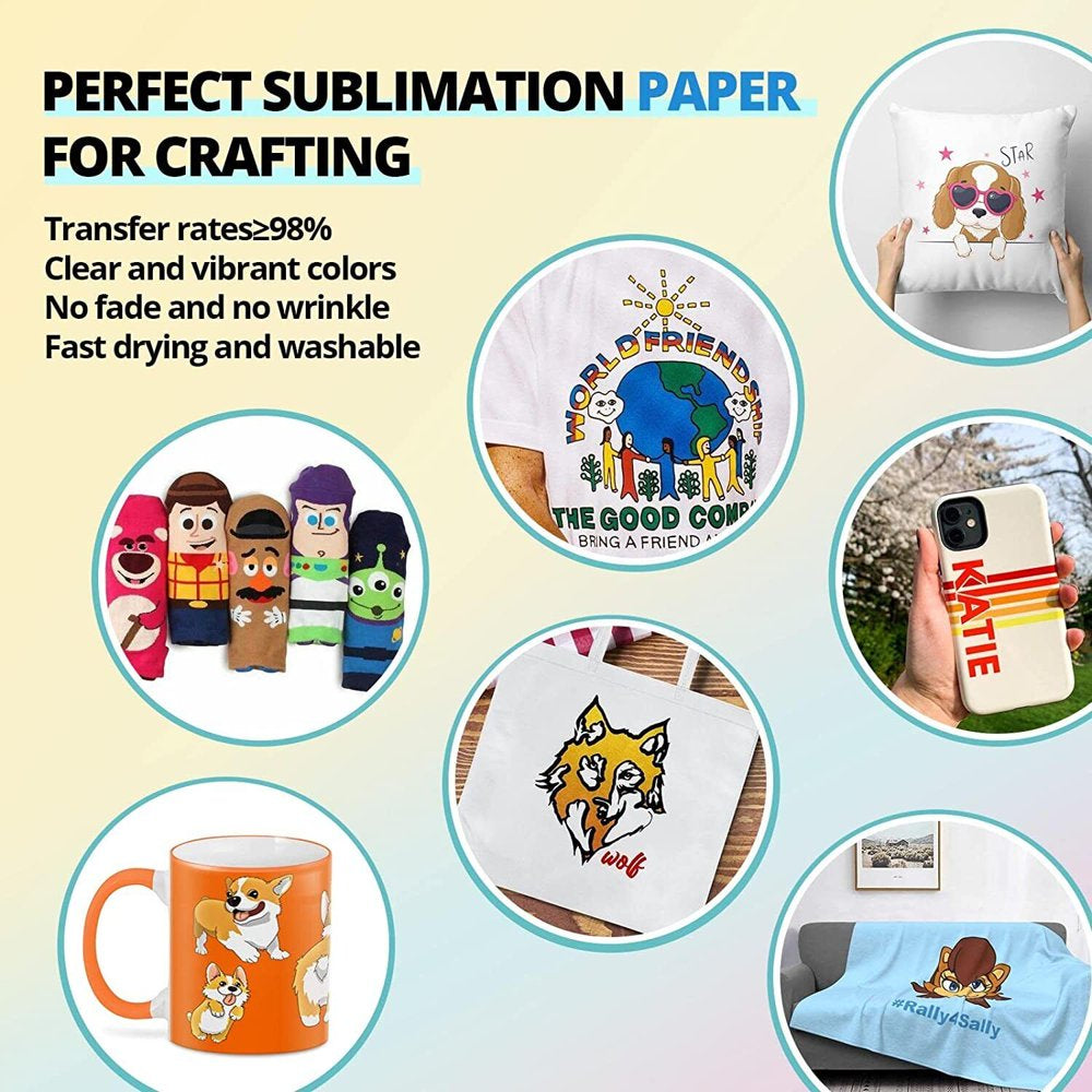 52Pcs Heat Press Accessories for Cricut Easy Press Heat Press Supplies Heat Press Mat Sublimation Paper Heat Transfer Paper