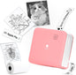 Phomemo Mini Sticker Printer - Print Pods M02 Pro 300Dpi Mini Pocket Printer, Sticker Printer Maker Thermal Label Machine for Photo Printing, Diys, Study Notes, Travel, Work and Study, Gift, Pink