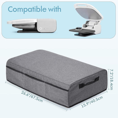 YARWO Dust Cover Compatible with Cricut Autopress Professional Heat Press | Protective Dust Cover with Accessory Pockets for Auto Heat Press Machine, Control Pod, Cables and Other DIY Tools, Gray