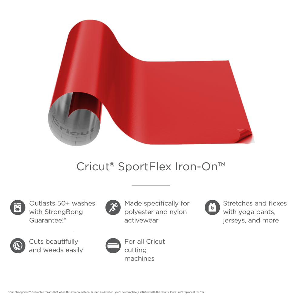 ® Sportflex Iron-On™ Vinyl, Red, 11.8" X 24"