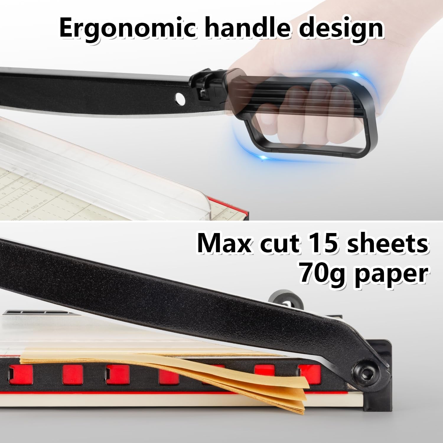 Heavy Duty Guillotine Paper Cutter 12 Inch with Safety Guard | 15-Sheet Capacity Paper Trimmer , Precision Guillotine Cutter for Cutting Paper, Card,Photos,Vinyl and More with Ease.