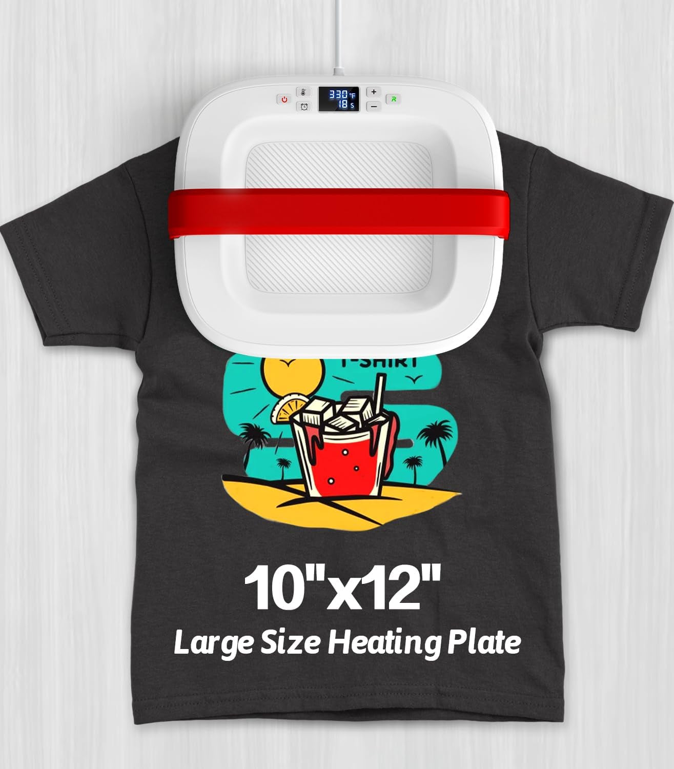 Heat Press Machine 12"X10",  Portable Heat Transfer with Safety Base, Easy Iron Press for Sublimation, T-Shirts Printing, HTV Vinyl, Hat, Bags, Pillows, DIY Heating Transfer Projects