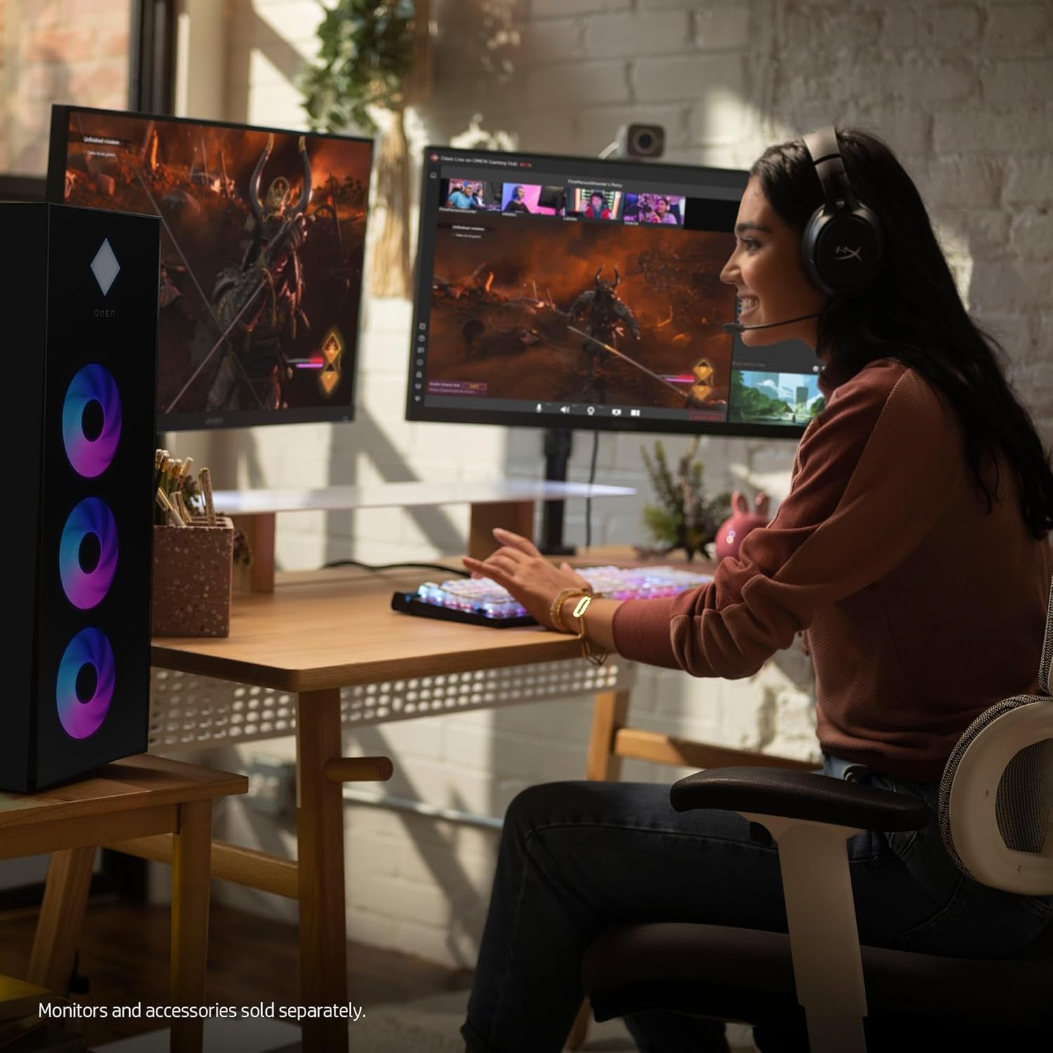 HP OMEN 45L Gaming Desktop, Intel Core Ultra 7 265K, 32 GB RAM, 2TB SSD, NVIDIA Geforce RTX 5080, Windows 11 Pro, Microsoft Copilot, Tempered Glass, GT22-3080 (2025)