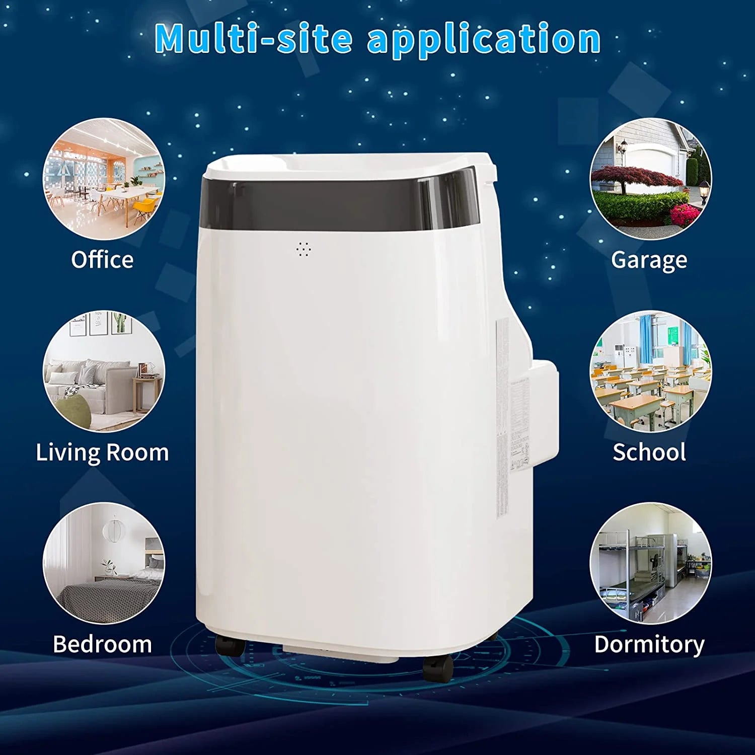 10,000 BTU Portable Air Conditioner, Cools up to 450 Sq. Ft, Multifunctional Floor AC Unit with Dehumidifier, Fan, Auto, Sleep Modes, Remote Control & Window Kit Included, 24H Timer