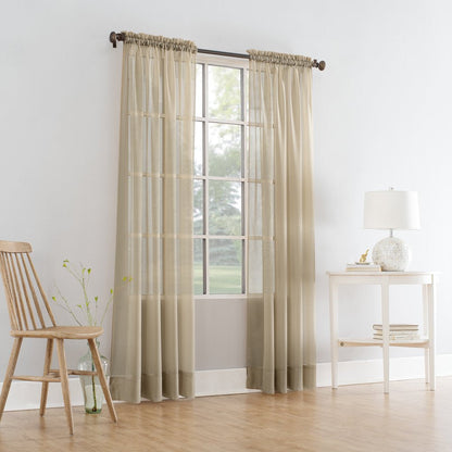 Marjorie Sheer Voile Curtain, Single Panel, 59"W X 95"L, Brownstone