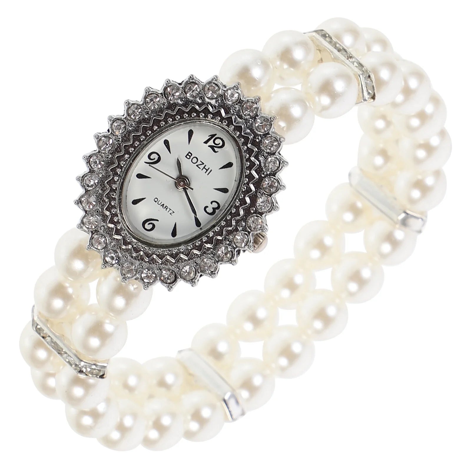 Elegant Women'S Beaded round Watch Stylish Timekeeping Accessory for Everyday Wear