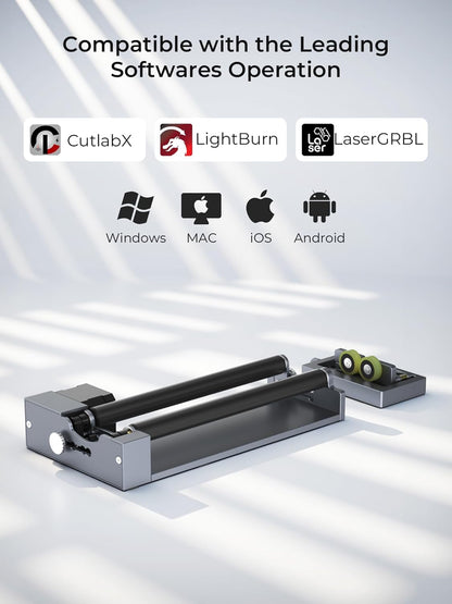 Rotary Roller with Bracket, Y-Axis Rotary Roller 360° Rotation for Cylindrical Objects, Tumbler, Cups, Bottles, Pens, Wine, Laser Rotary Aattachment for Carverall Laser Engraver and Cutter
