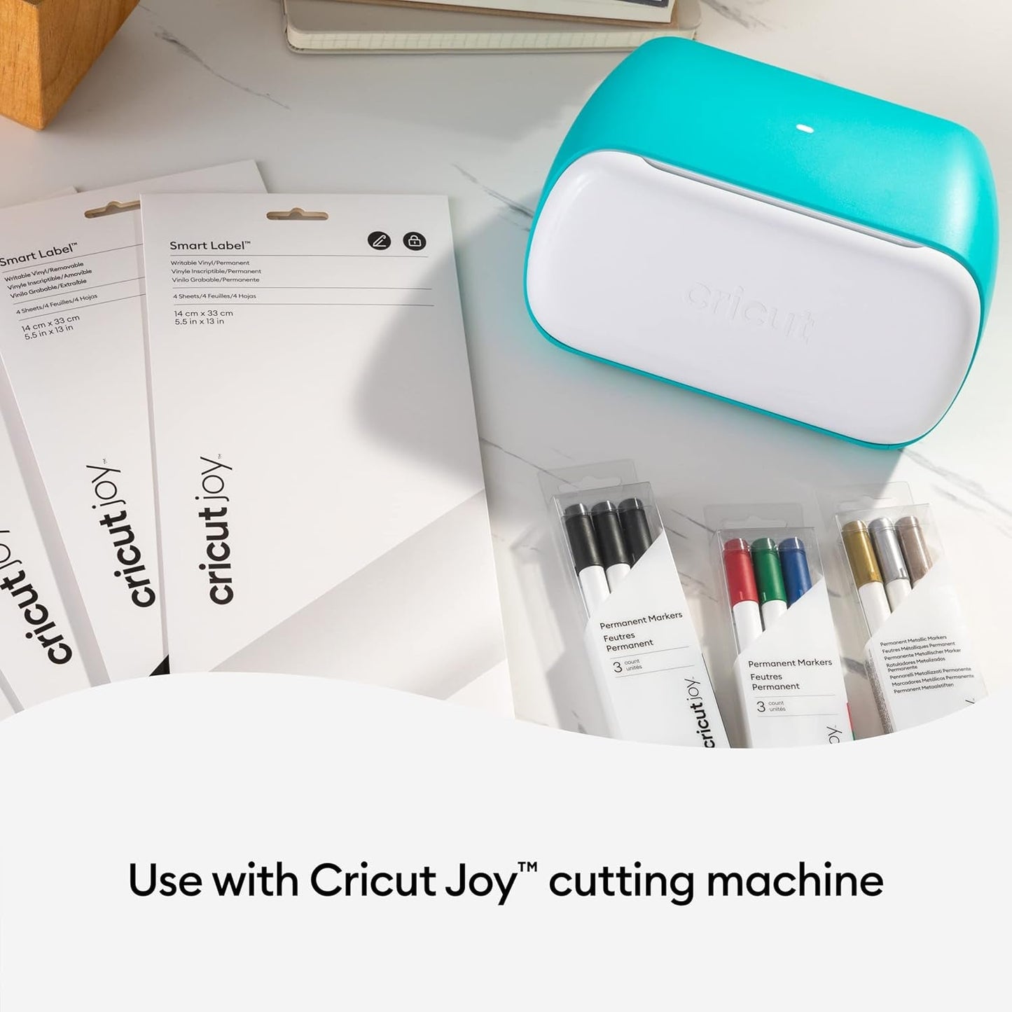 Cricut Joy Smart Removable Vinyl (Transparent, 3-Pack, 5.5In X 13In) for Walls, Windows, Laptops & More, Modern Style, Matless Cutting, Ideal for Temporary Projects