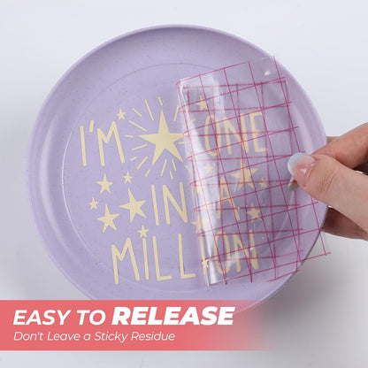 Transfer Tape for Vinyl - 12" X 100 FT W/Red Alignment Grid Transfer Paper, Medium Tack Vinyl Transfer Tape with Easy to Release for Crafts Signs Stickers Decals Walls Doors & Windows